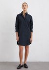 Marc O'Polo Overhemd jurk regular, Dames, blauw, 42, 68% Katoen, 28% Polyamide, 4% Elasthaan