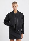 Marc O'Polo Blouson im Aviator-Stil regular, Damen, blau, Gr. 44, 100% Polyester