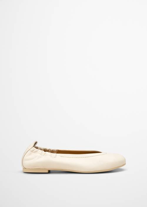 Ballerina Schoenen Wit Ballerina Gemaakt Van Fijne Koeienhuid