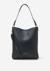 Hobo bag medium made from grained cowhide - blue | Shoulder