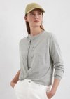 Marc O'Polo Luxury Jersey-Cardigan regular, Damen, grau, Gr. s, 67% Lyocell, 33% Baumwolle