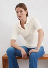 Marc O'Polo Geripptes Poloshirt slim, Damen, weiss, Gr. xl, 61% Baumwolle, 36% Modal, 3% Elasthan