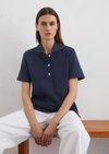 Marc O'Polo Poloshirt regular, Damen, blau, Gr. xxl, 100% Baumwolle