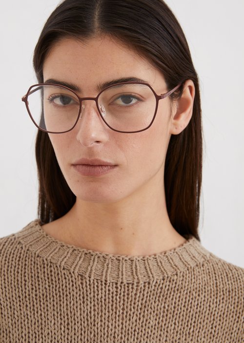 Damen-Brille — bordeaux matt / roségold