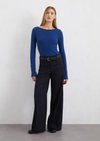 Marc O'Polo Gestreepte longsleeve regular, Dames, blauw, L, 100% Katoen