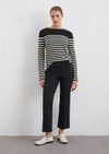 Marc O'Polo Piqué jersey broek slim cropped, Dames, blauw, 46, 97% Katoen, 3% Elasthaan