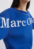 Crop sweatshirt relaxed made from organic cotton - blue