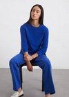Marc O'Polo Bouclé-Pullover slim, Damen, blau, Gr. xl, 78% Baumwolle, 22% Polyamid