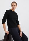 Marc O'Polo Bouclé-Pullover slim, Damen, blau, Gr. m, 78% Baumwolle, 22% Polyamid