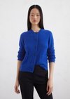Marc O'Polo Bouclé-Cardigan slim, Damen, blau, Gr. l, 78% Baumwolle, 22% Polyamid