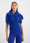 Marc O'Polo Bouclé-Pullover slim, Damen, blau, Gr. l, 78% Baumwolle, 22% Polyamid