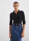 Marc O'Polo Polo trui slim, Dames, blauw, Xxl, 95% Katoen, 4% Polyamide, 1% Elasthaan