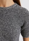 Short sleeve sweater slim made from bouclé yarn - blue Short sleeve sweater slim made from bouclé yarn - blue