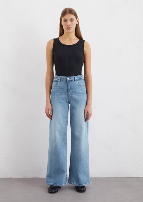 Marc O'Polo Jeans model Lania wijd, Dames, blauw, 31/34, 98% Katoen, 2% Elasthaan