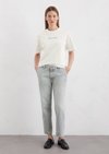 Marc O'Polo Jeans model Iva boyfriend cropped, Dames, grijs, 32/34, 100% Katoen