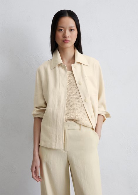 Marc O'Polo Overhemd regular, Dames, wit, 36, 67% Linnen, 33% Viscose