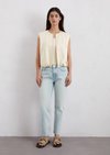 Marc O'Polo Relaxed blouson gilet met cropped model, Dames, wit, 34, 58% Katoen, 42% Polyester