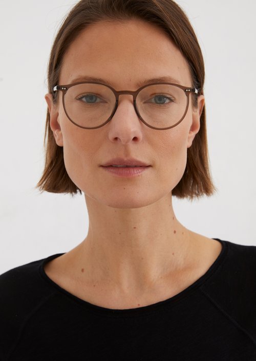 Round unisex panto glasses — brauntöne