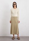 Marc O'Polo Ausgestellter Satinrock, Damen, summer sand, 36, 96% Viskose, 4% Elasthan