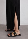 最大80％OFF - 『在庫ロス売買マーケット』 from made regular dress Satin viscose black - stretch その他