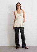 MEER. MAT SATIN RELAX PANTS ホワイト MAT SATIN RELAX PANTS /WHT B343 - MEER.