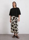 Marc O'Polo Ausgestellter Print-Satinrock, Women, multi, 46, 96% Viskose, 4% Elasthan