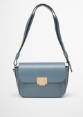 Shoulder bag small with elegant hinged clasp - blue