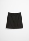 Flared mini skirt made from a cotton-linen mix - black