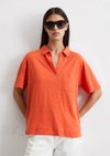 Marc O'Polo Poloshirt regular, Damen, rot, Gr. xxs, 52% Baumwolle, 48% Viskose
