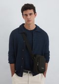 Shoulder bag small made from recycled material - black