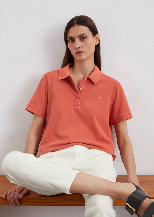 Regular polo shirt made from light piqué jersey - red | Polos | MARC O'POLO