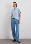 Marc O'Polo Poloshirt regular, Damen, blau, Gr. s, 96% Baumwolle, 4% Elasthan