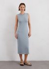 Marc O'Polo Jersey jurk in de vorm van, Dames, blauw, S, 48% Modal, 47% Katoen, 5% Elasthaan