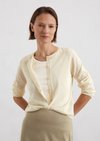 Marc O'Polo Feinstrick-Cardigan regular, Damen, weiss, Gr. m, 90% Baumwolle, 10% Polyamid