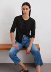 Marc O'Polo Feinstrick-Cardigan regular, Damen, schwarz, Gr. xl, 90% Baumwolle, 10% Polyamid