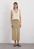 【SOMEWHEREBUTTER】韓国人気◆Penny Cotton Midi Skirt タイト Fine knit skirt slim made from a high-quality organic cotton