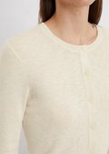 Fine knit cardigan slim made from cotton-linen slub yarn