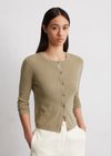 Marc O'Polo Feinstrick-Cardigan slim, Damen, beige, Gr. xs, 90% Baumwolle, 10% Leinen