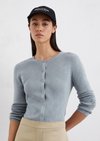 Marc O'Polo Feinstrick-Cardigan slim, Damen, blau, Gr. xxl, 90% Baumwolle, 10% Leinen