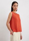 Marc O'Polo Mouwloze gebreide trui regular, Dames, rood, Xxl, 52% Katoen, 48% Linnen
