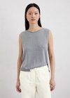 Marc O'Polo Mouwloze gebreide trui regular, Dames, blauw, S, 52% Katoen, 48% Linnen