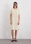 Marc O'Polo Kurzarm-Strickkleid relaxed, Damen, weiss, Gr. 32, 52% Baumwolle, 48% Leinen