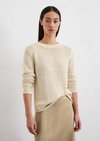 Marc O'Polo Strickpullover slim, Damen, weiss, Gr. xl, 70% Baumwolle, 30% Polyester