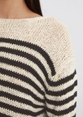 Striped sweater loose made from an organic cotton blend