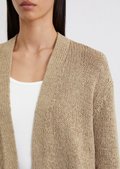 Cardigan loose made from an organic cotton blend - beige