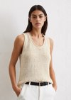 Marc O'Polo Stricktop slim, Damen, weiss, Gr. xl, 70% Baumwolle, 30% Polyester