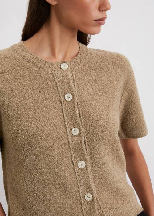 Kurzarm Strickjacke Damen Kurzarm Cardigan Lang V-Ausschnitt