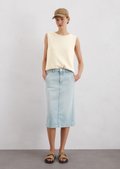 NORDISK■(W)Denim Skirt■送料込 Regular denim skirt made from cotton-lyocell stretch - blue