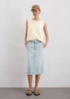 Marc O'Polo Jeansrock regular, Damen, Essential authentic hell blü, 25, 68% Baumwolle, 31% Lyocell, 1% Elasthan