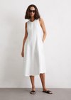 Marc O'Polo Ärmelloses Leinen-Kleid shaped, Damen, weiss, Gr. 46, 100% Leinen